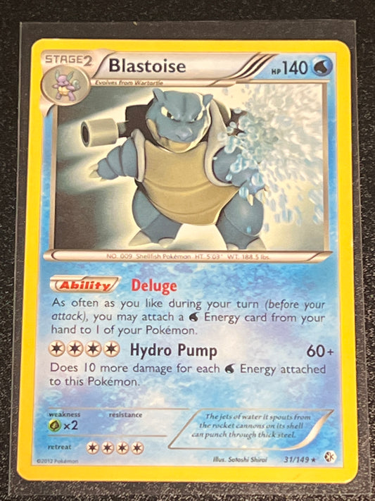 2012 Pokemon BLASTOISE - Non Holo - #31