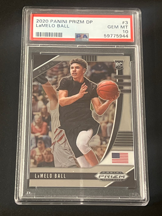 2020 Panini Prizm - LAMELO BALL - RC- #3 - PSA 10