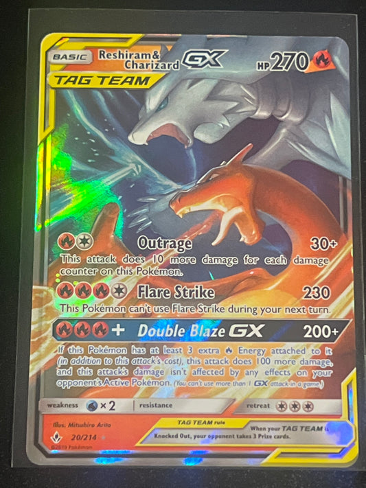 2019 Pokemon RESHIRAM & CHARIZARD GX - Holo - #20