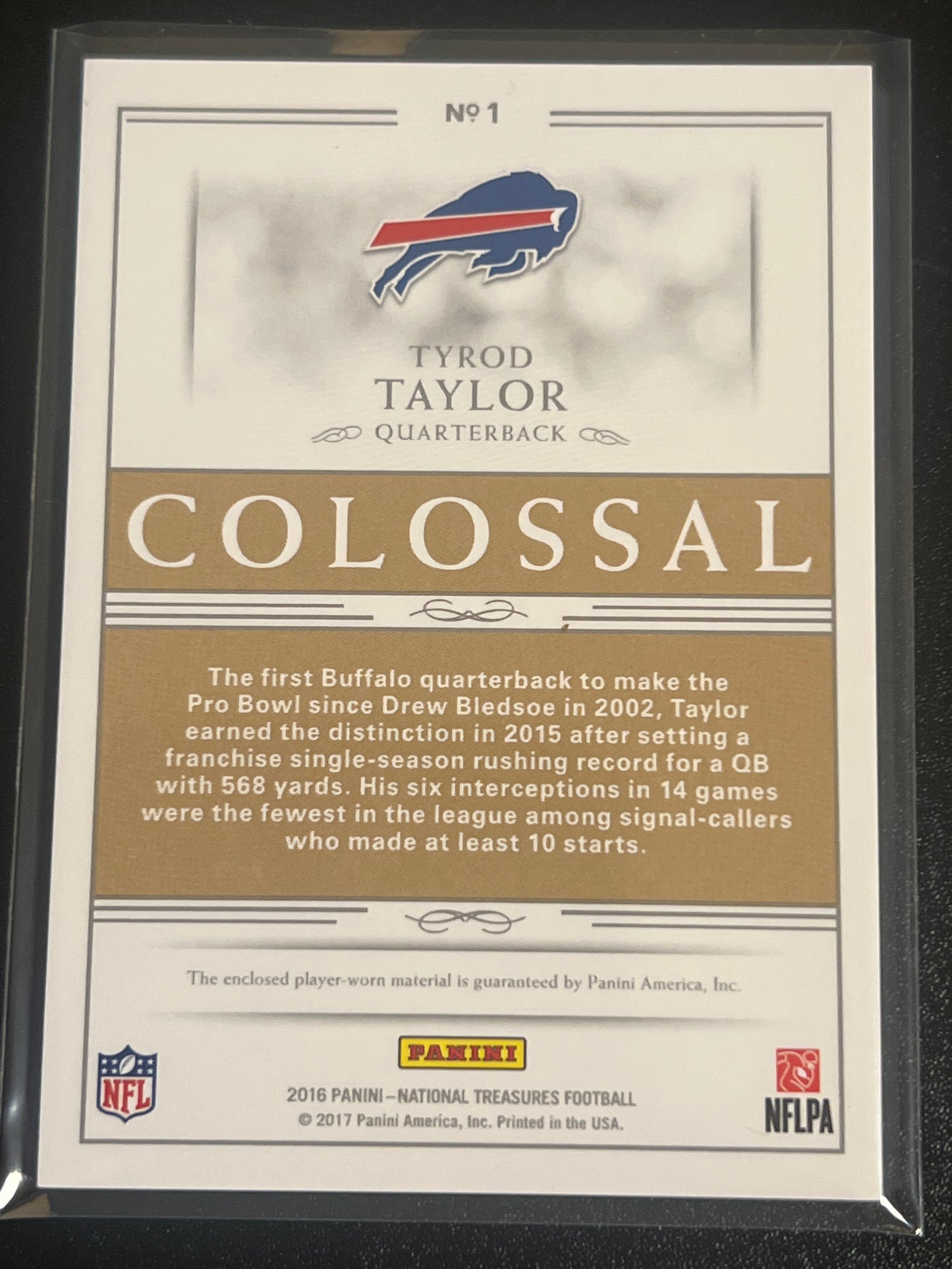 2016 Panini Nat. Treas. TYROD TAYLOR - Patch Card 55/99 #1