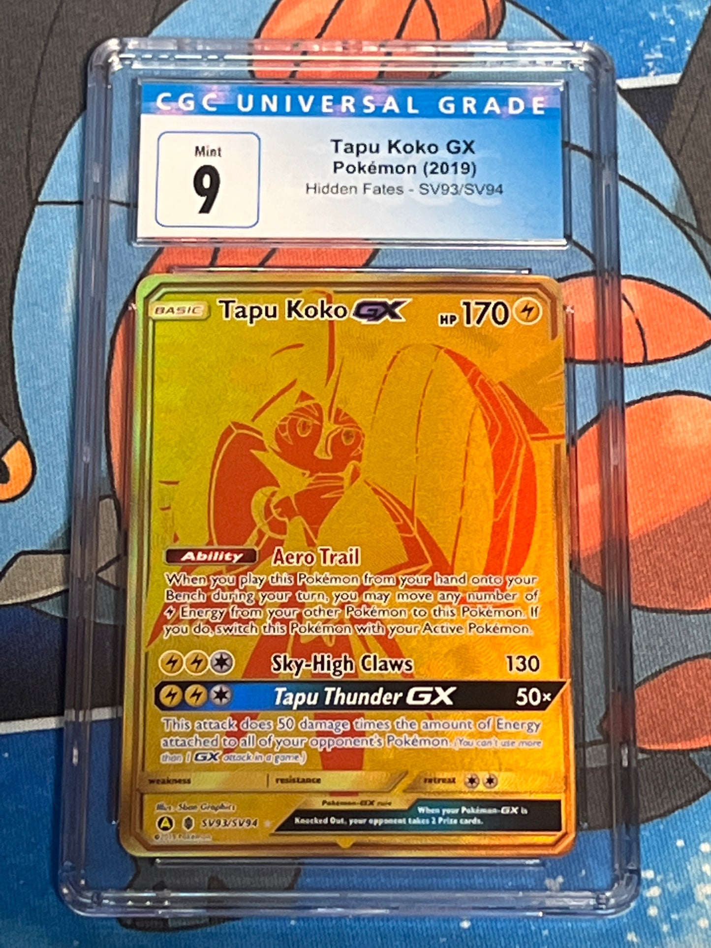 2019 Pokemon Tapu Koko GX - Shiny Holo Rare - Graded CGC 9 - #SV93