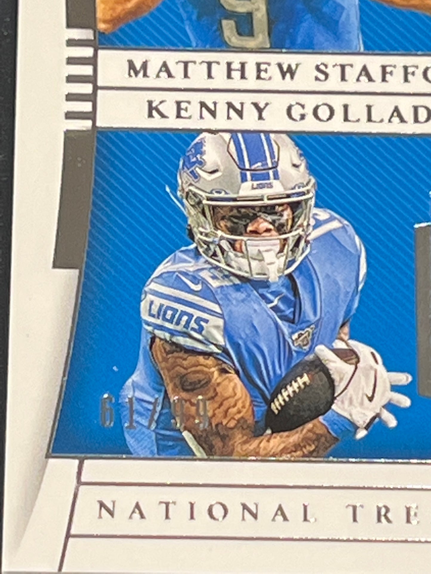 2019 Panini Nat. Treas. MATTHEW STAFFORD / KENNY GOLLADAY - Patch Card - 61/99 - #CM-4