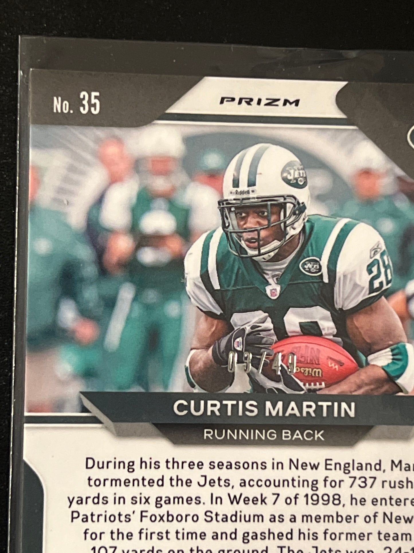 2020 Panini Prizm CURTIS MARTIN 03/49- Purple Holo