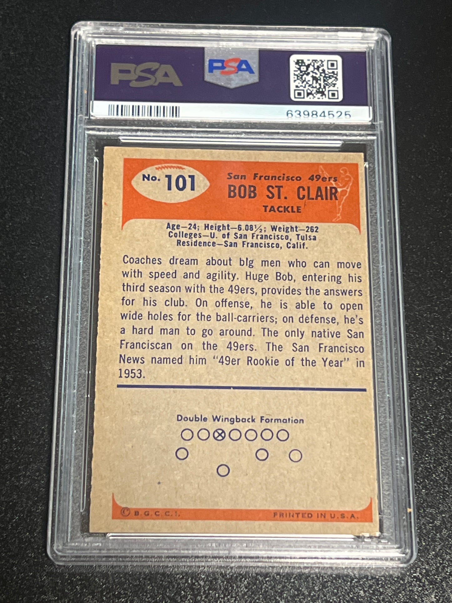 1955 Bowman BOB ST. CLAIR - PSA 8(OC)