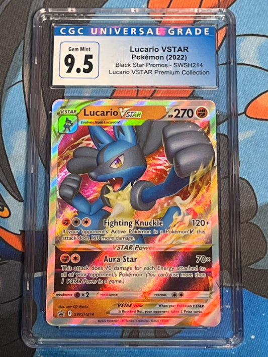 2022 Pokemon Lucario Vstar - Promo - Graded CGC 9.5 - #SWSH214