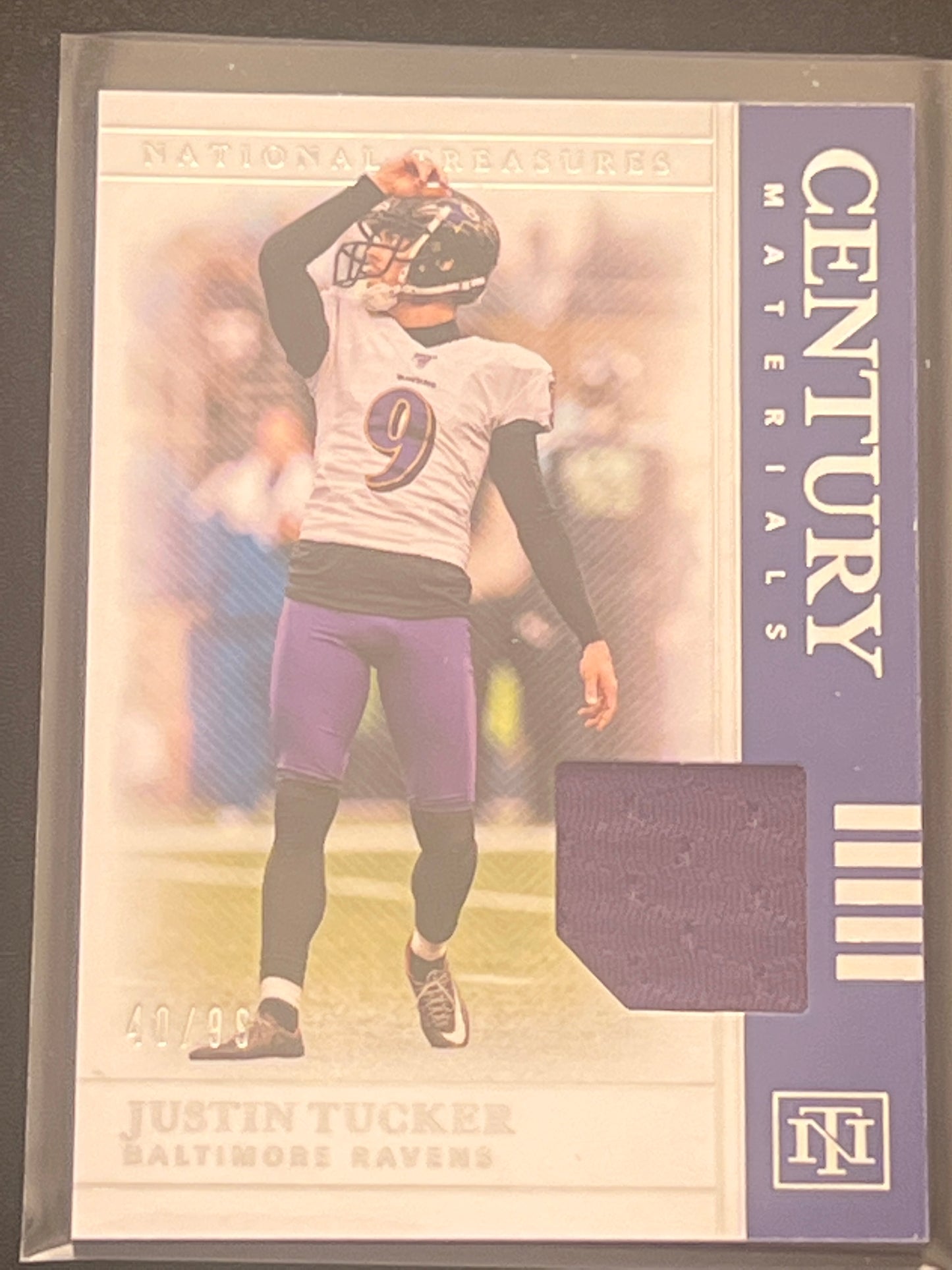 2019 Panini Nat. Treas. JUSTIN TUCKER - Patch Card - 40/99 - #CM-22