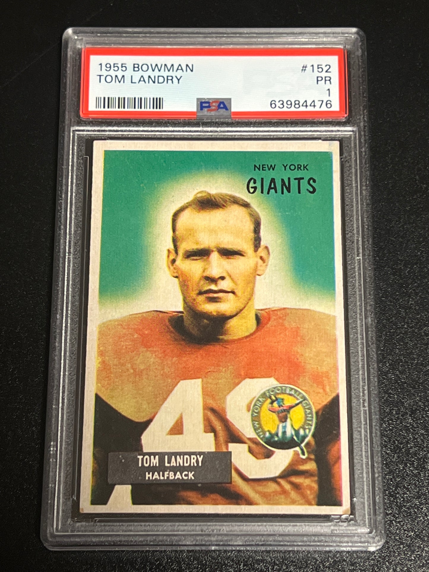 1955 Bowman TOM LANDRY - PSA 1 #152