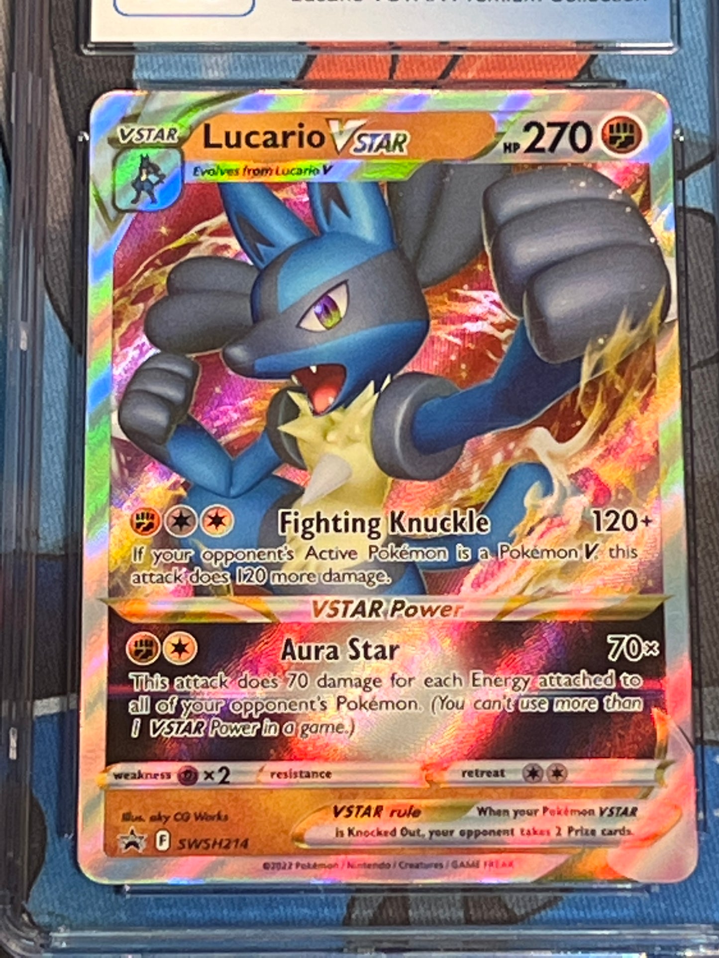 2022 Pokemon Lucario Vstar - Promo - Graded CGC 9.5 - #SWSH214