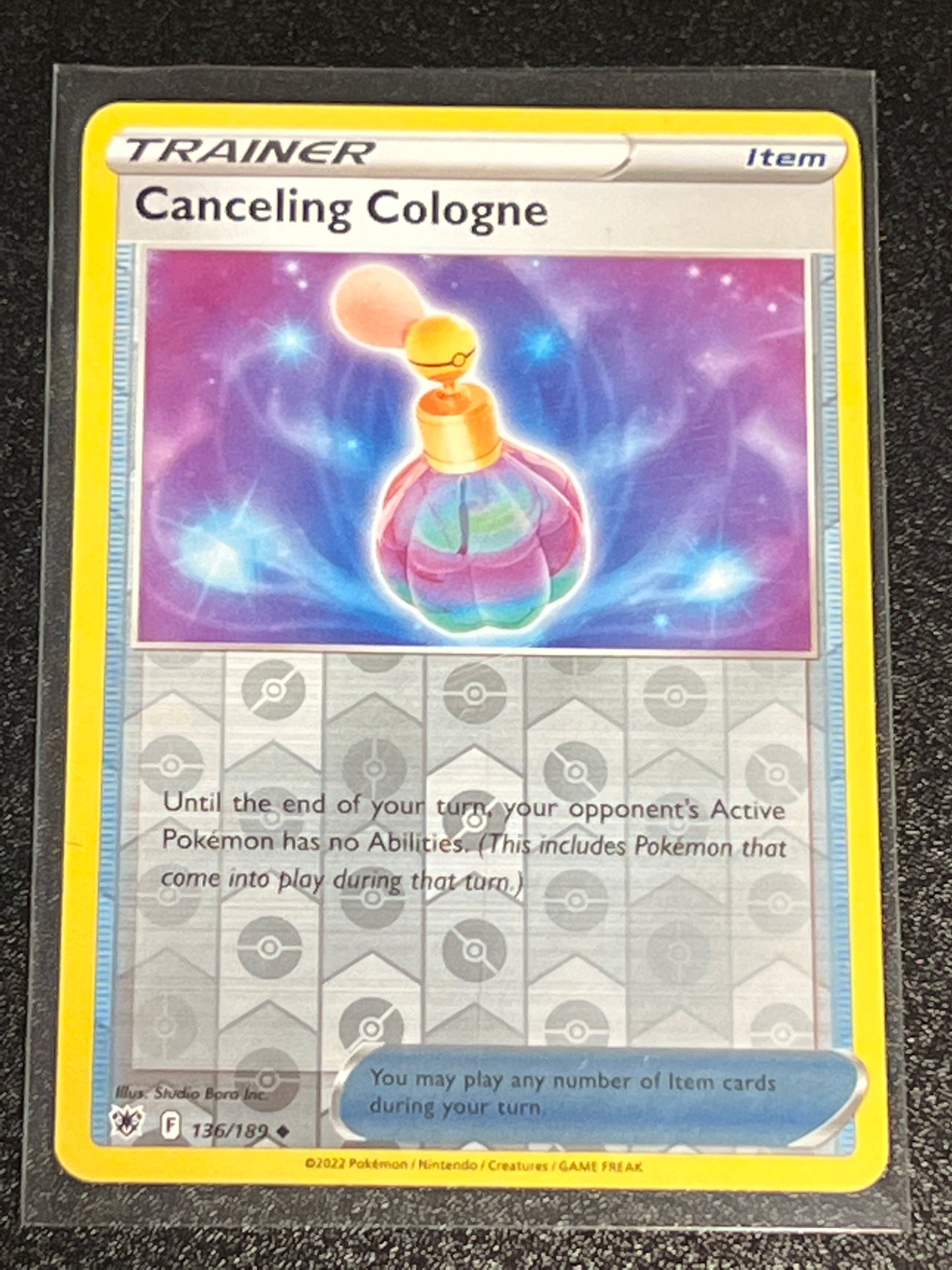 2022 Pokemon CANCELING COLOGNE - Reverse Holo - #136