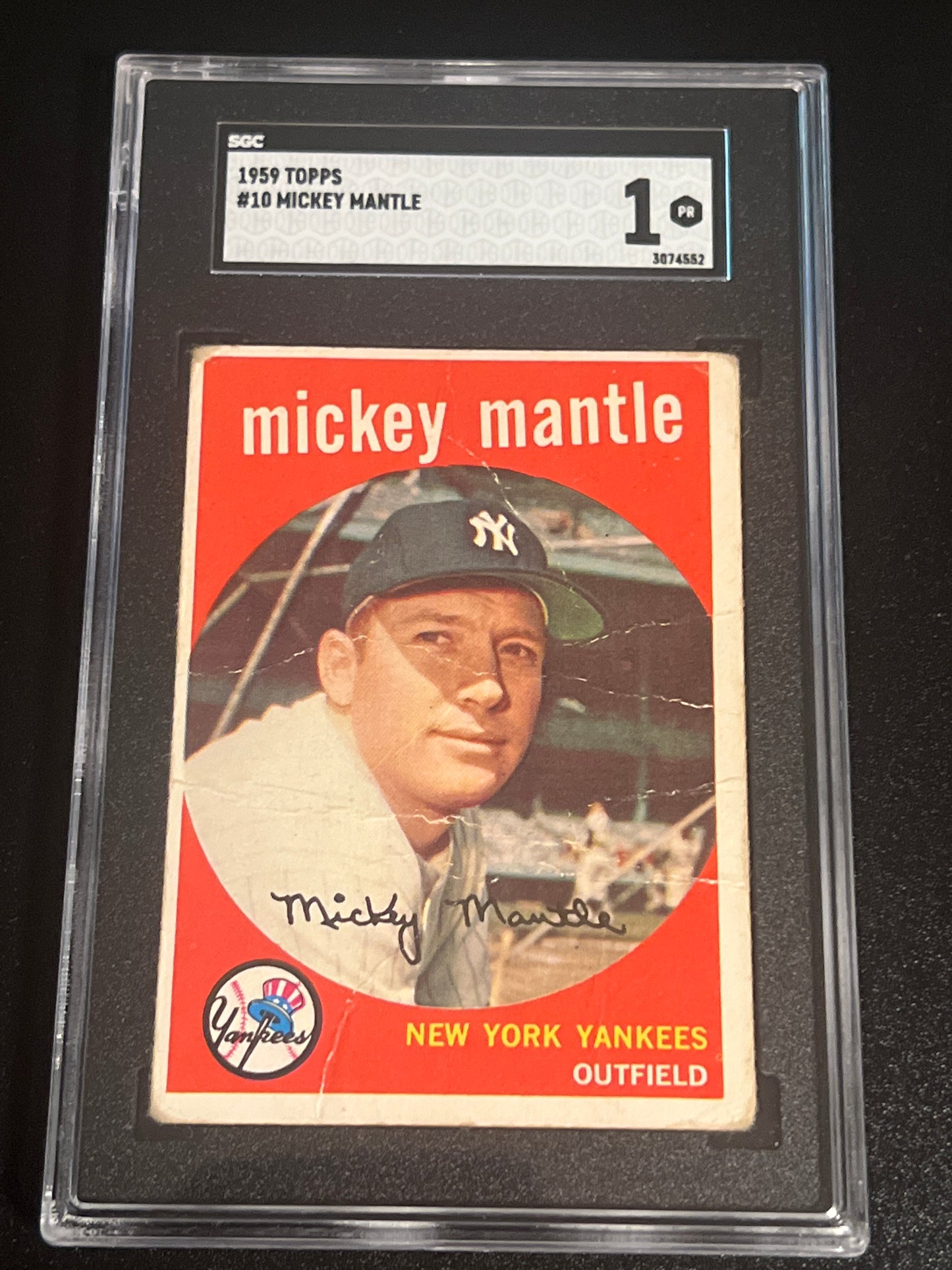 1959 Topps MICKEY MANTLE #10 - SGC 1