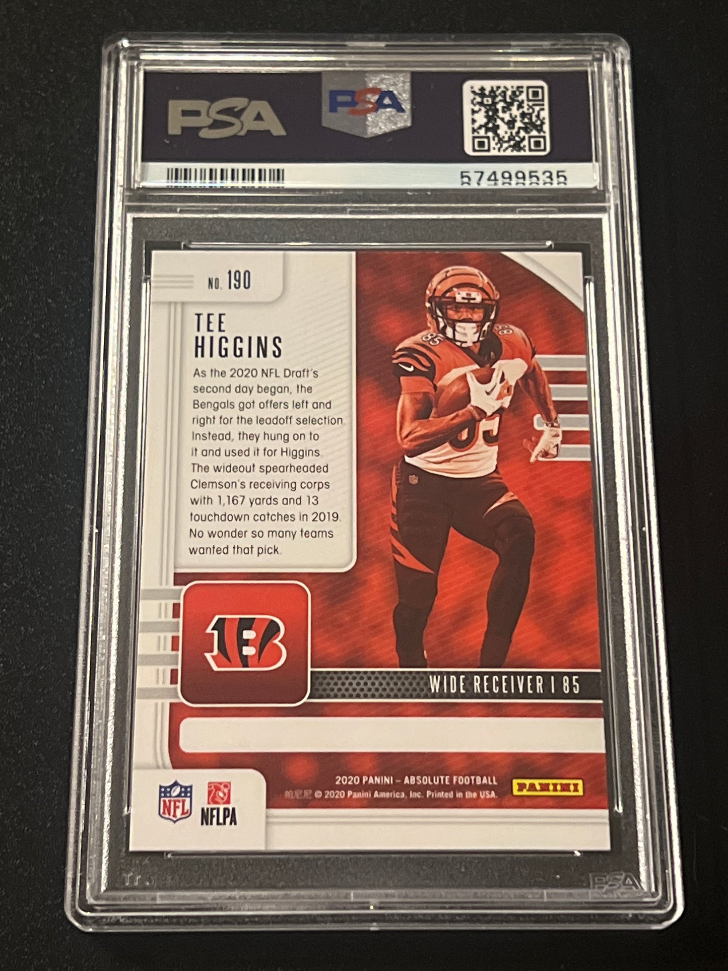 2020 Panini Absolute TEE HIGGINS - PSA 9