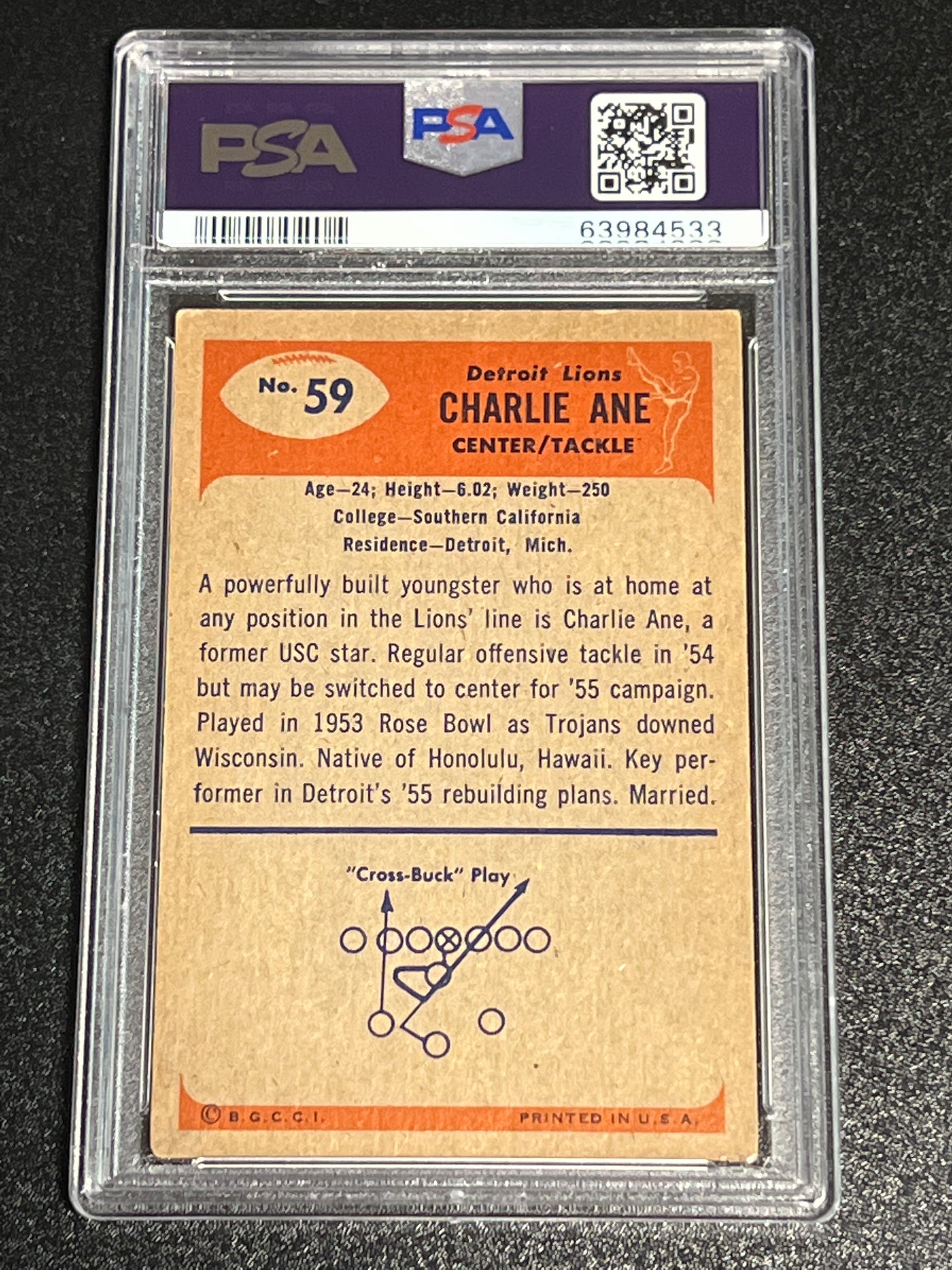 1955 Bowman CHARLIE ANE  - RC - #59 - PSA 3