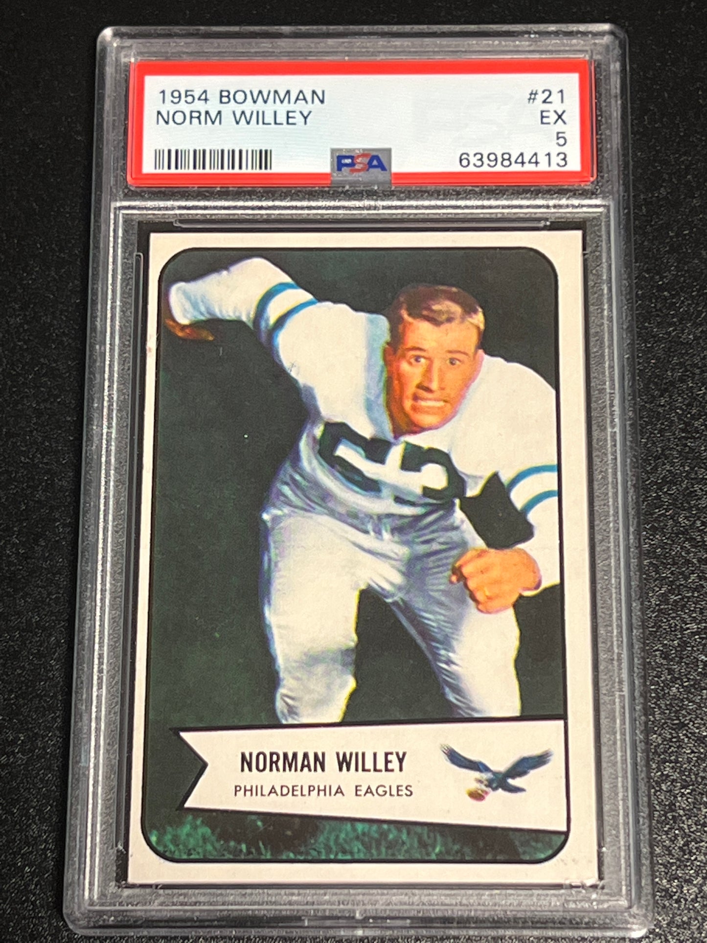 1954 Bowman NORM WILLEY - RC - #21 - PSA 5