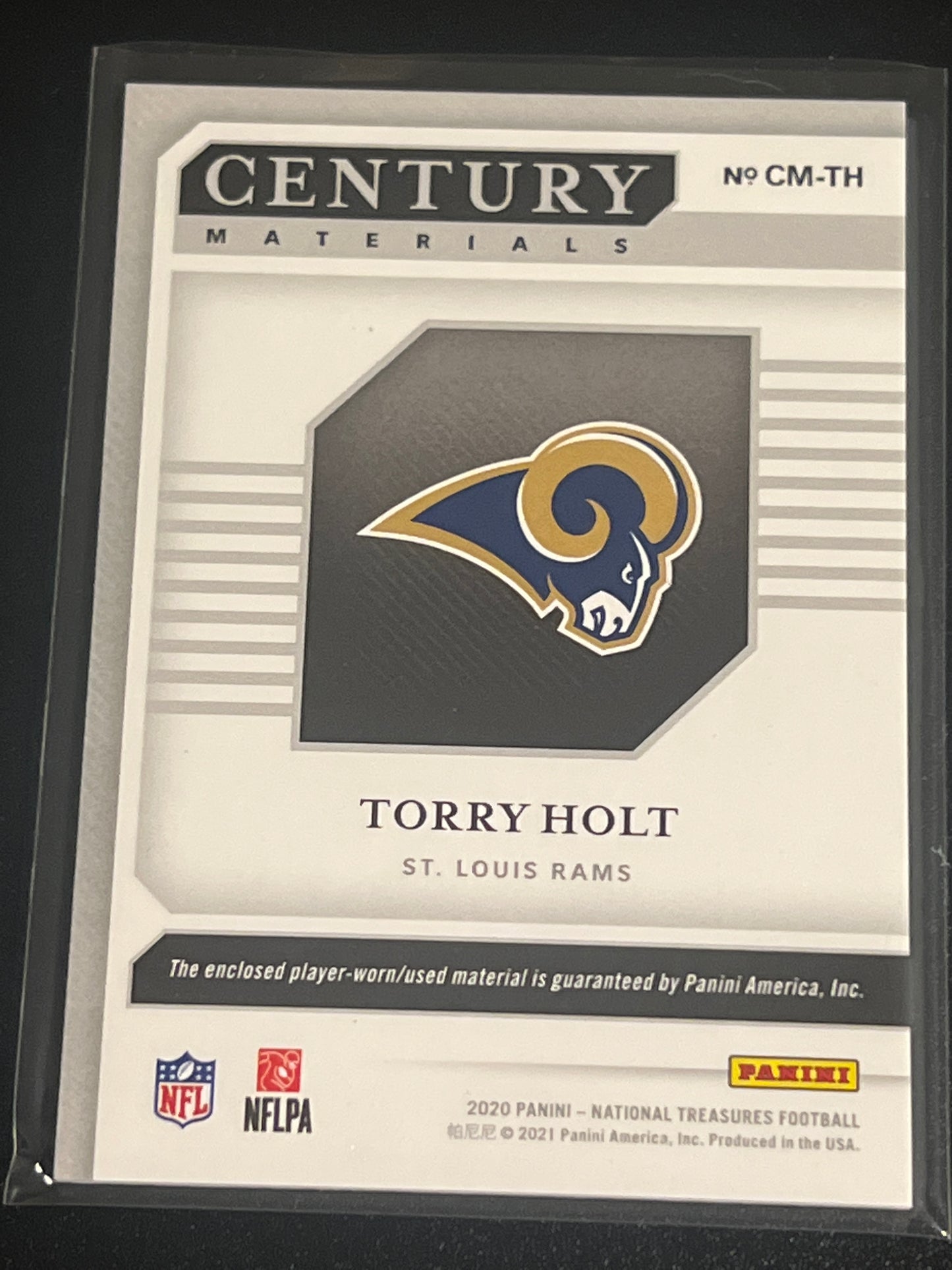 2020 Panini Nat. Treas. TORRY HOLT -Patch Card 65/99 #CM-TH