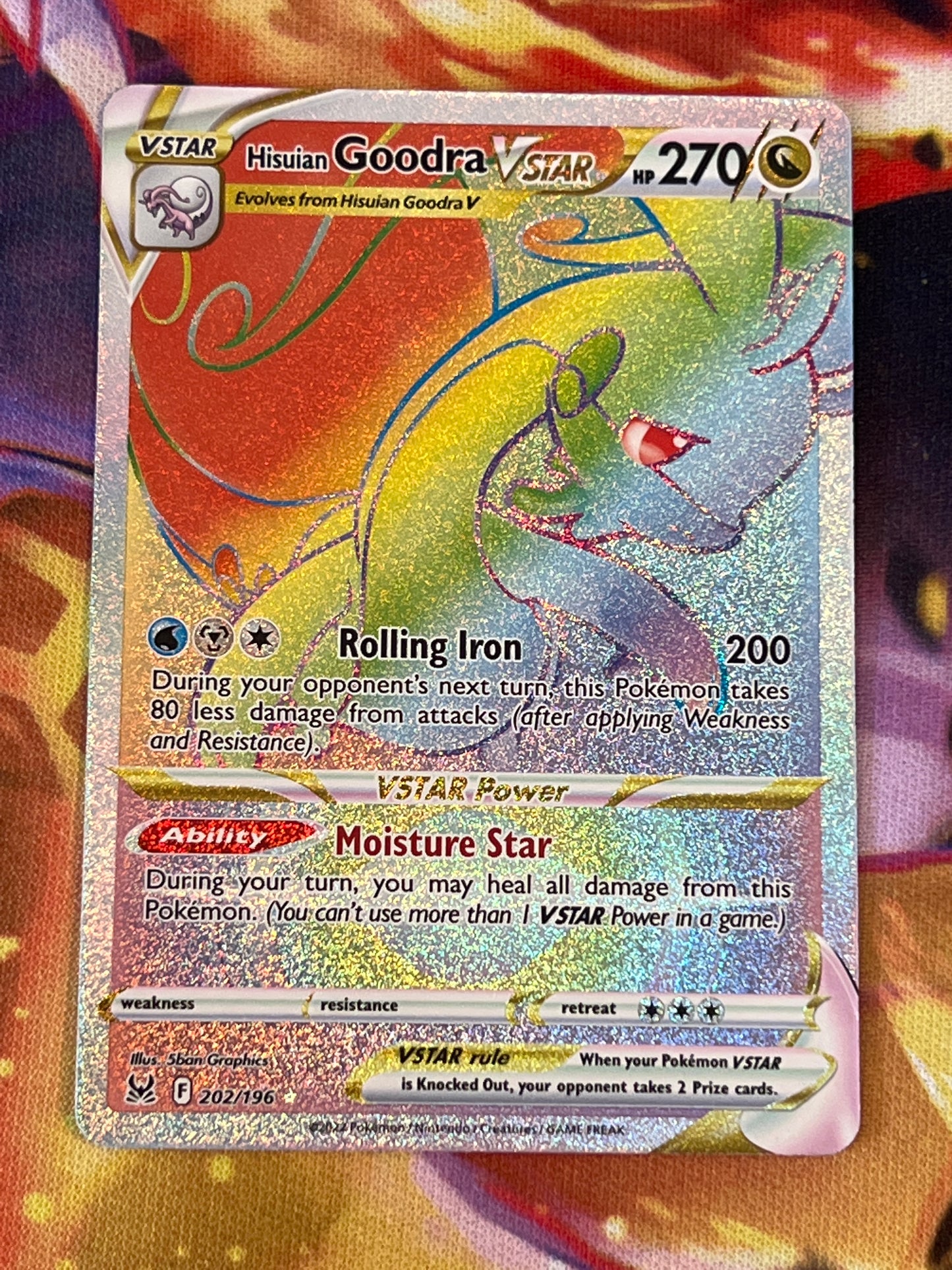 2022 Pokemon Hisuian Goodra Vstar  - Rainbow Secret Rare - #202