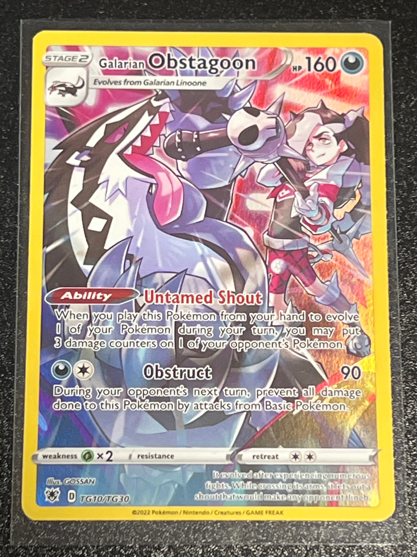 2022 Pokemon GALARIAN OBSTAGOON - Holo - #TG10