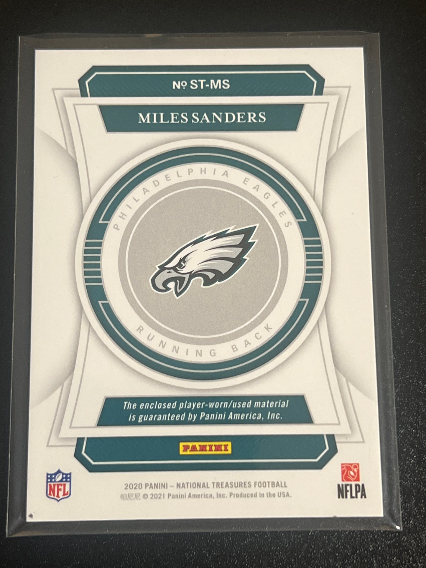 2020 Panini Nat. Treas. MILES SANDERS - Patch Card 23/99 #ST-MS