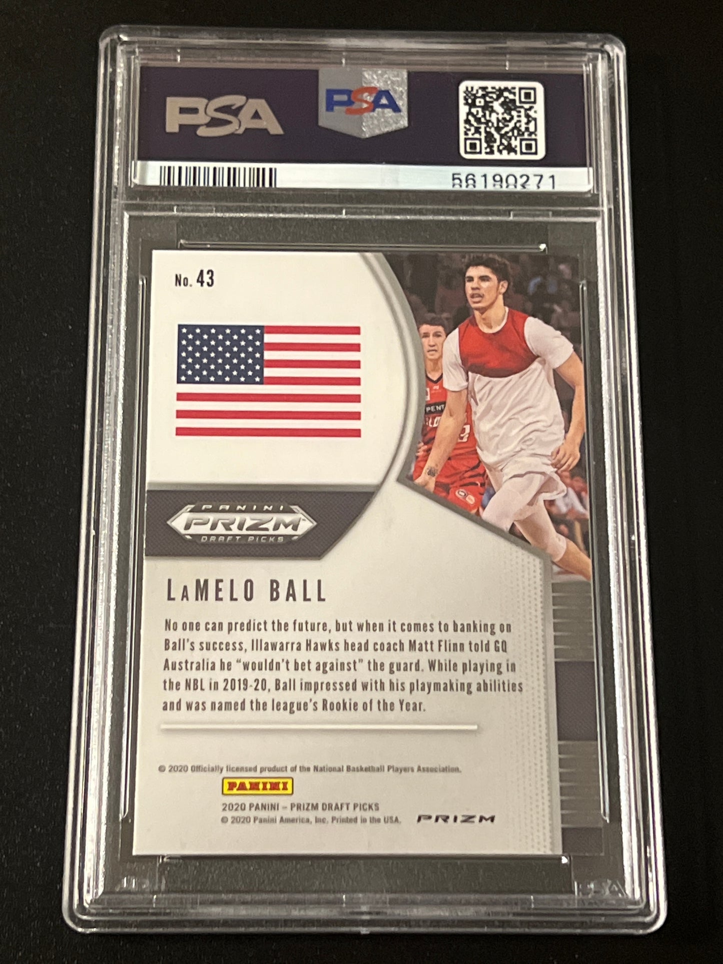 2020 Panini Prizm - LAMELO BALL - RC- #43 - Silver - PSA 10