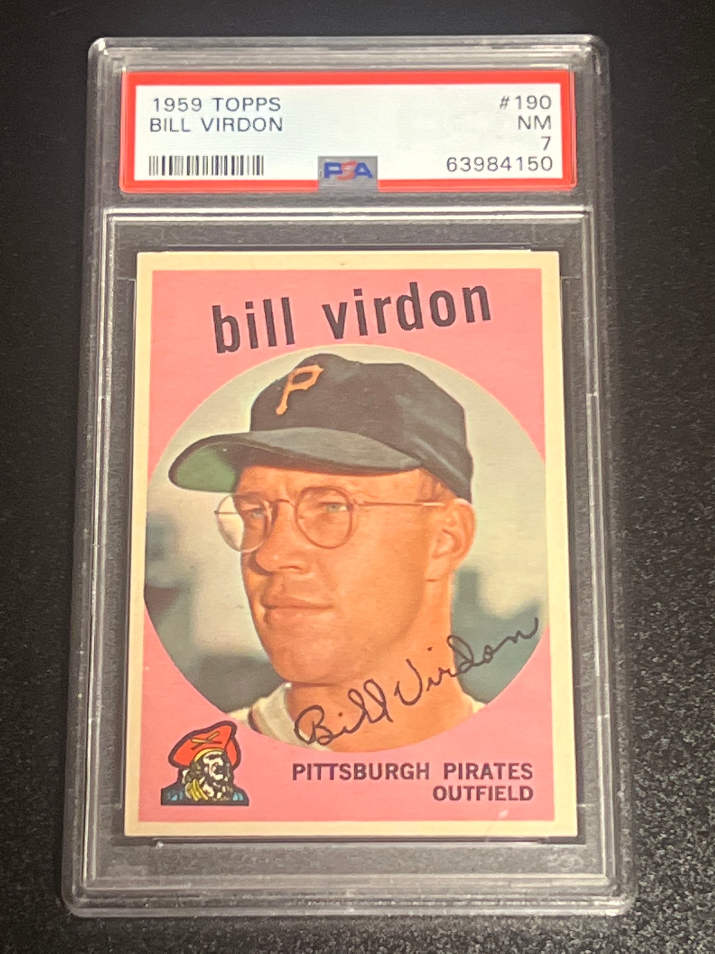 1959 Topps BILL VIRDON - #190 - PSA 7