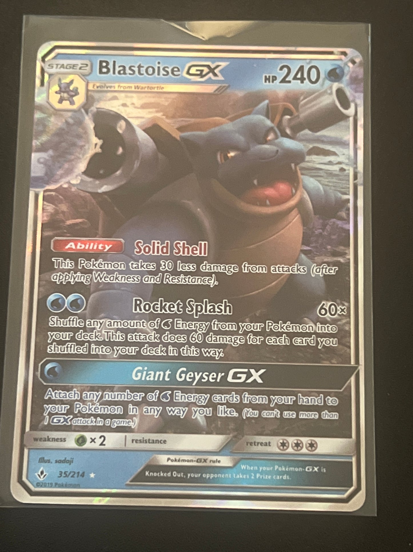 2019 Pokemon BLASTOISE GX - Holo - #35