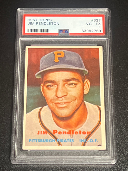 1957 Topps JIM PENDLETON - #327 - PSA 4