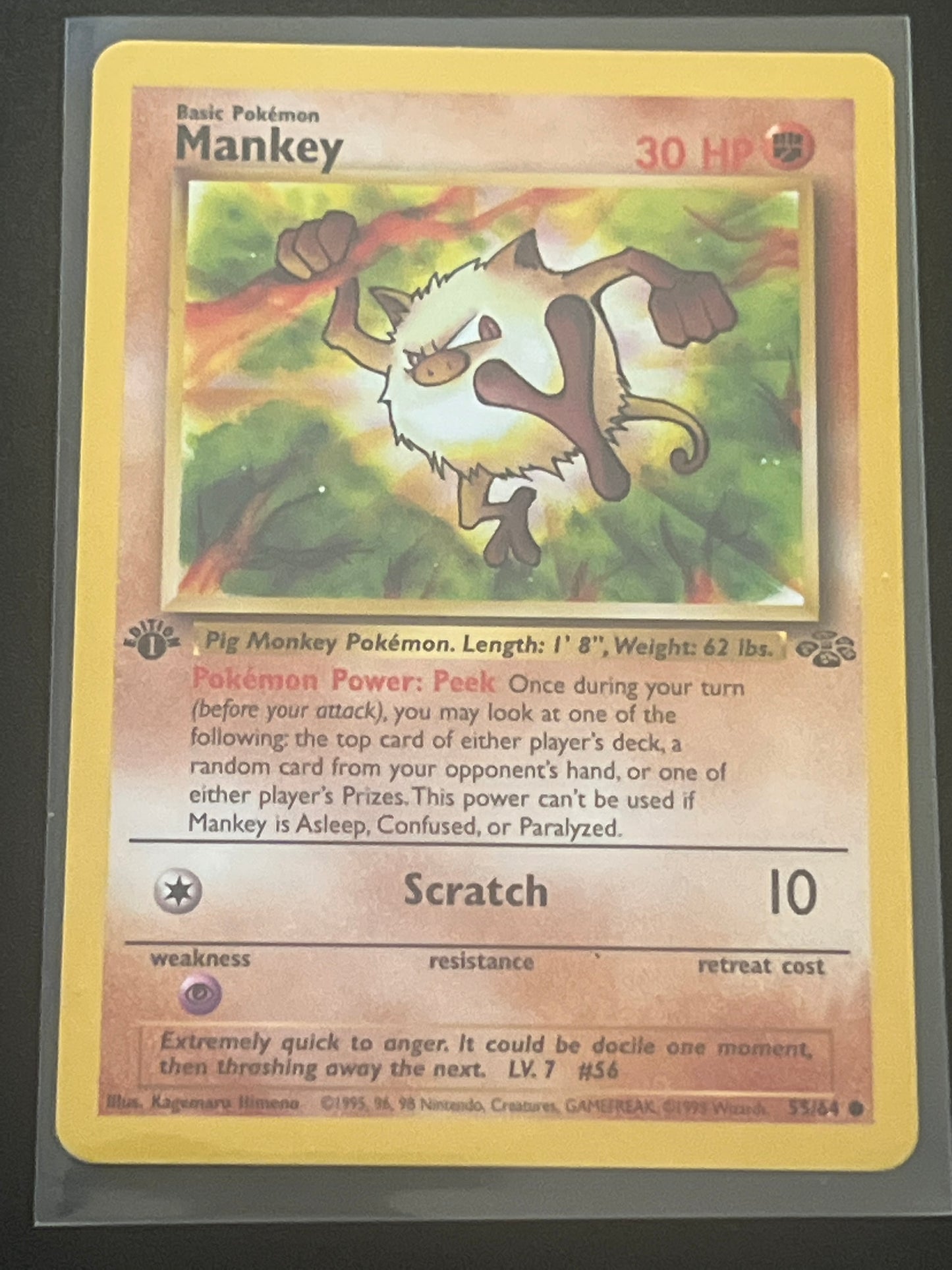 1999 Pokemon MANKEY - FIRST EDITION - #55