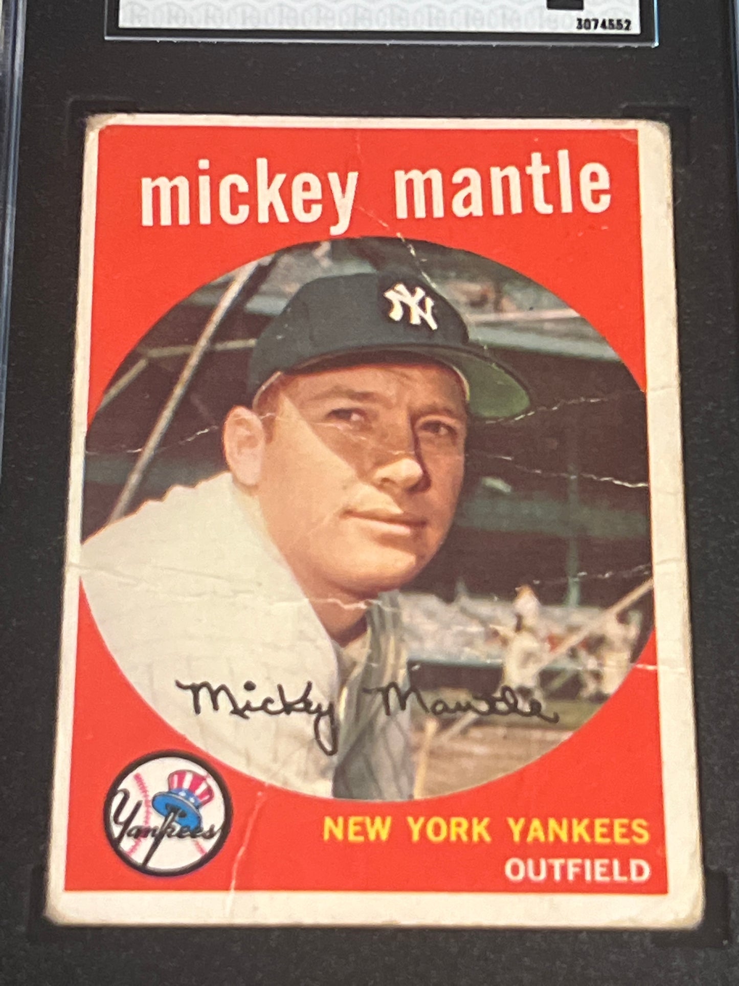 1959 Topps MICKEY MANTLE #10 - SGC 1