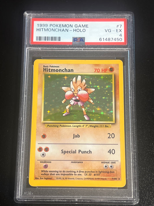 1999 Pokemon Game HITMONCHAN - Holo - PSA 4 #7