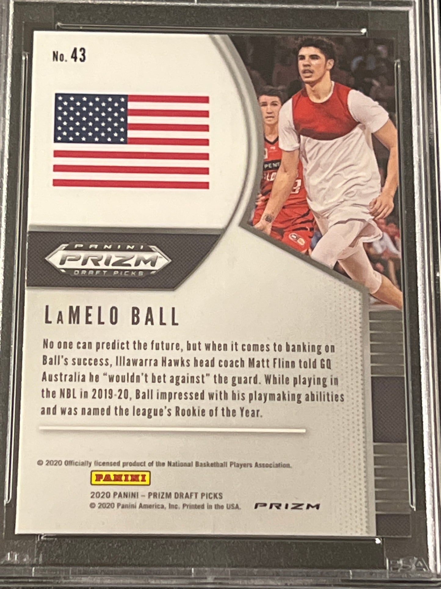 2020 Panini Prizm - LAMELO BALL - RC- #43 - Silver - PSA 10