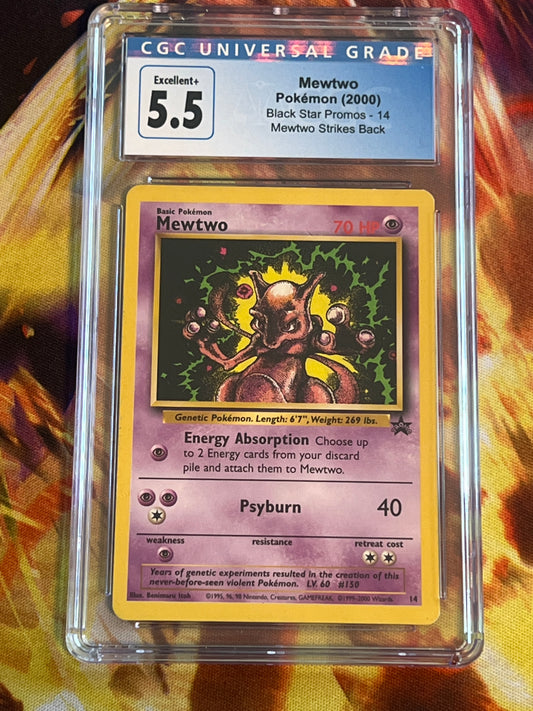 2000 Pokemon - Mewtwo - Black Star Promo - Graded CGC 5.5 - #14