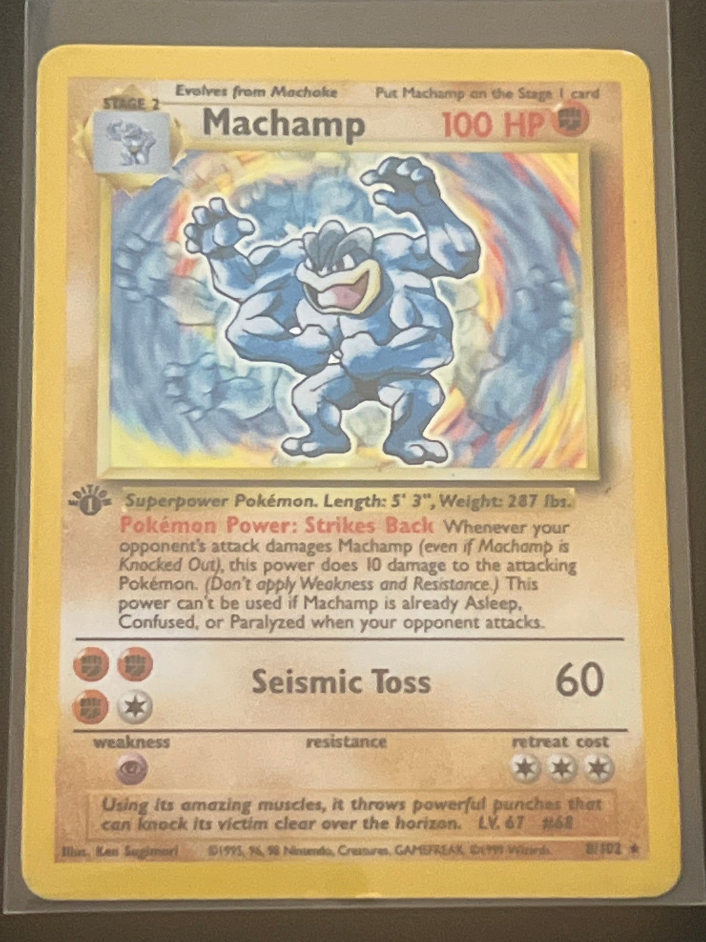 1999 Pokemon MACHAMP - FIRST EDITION - Holo - #8