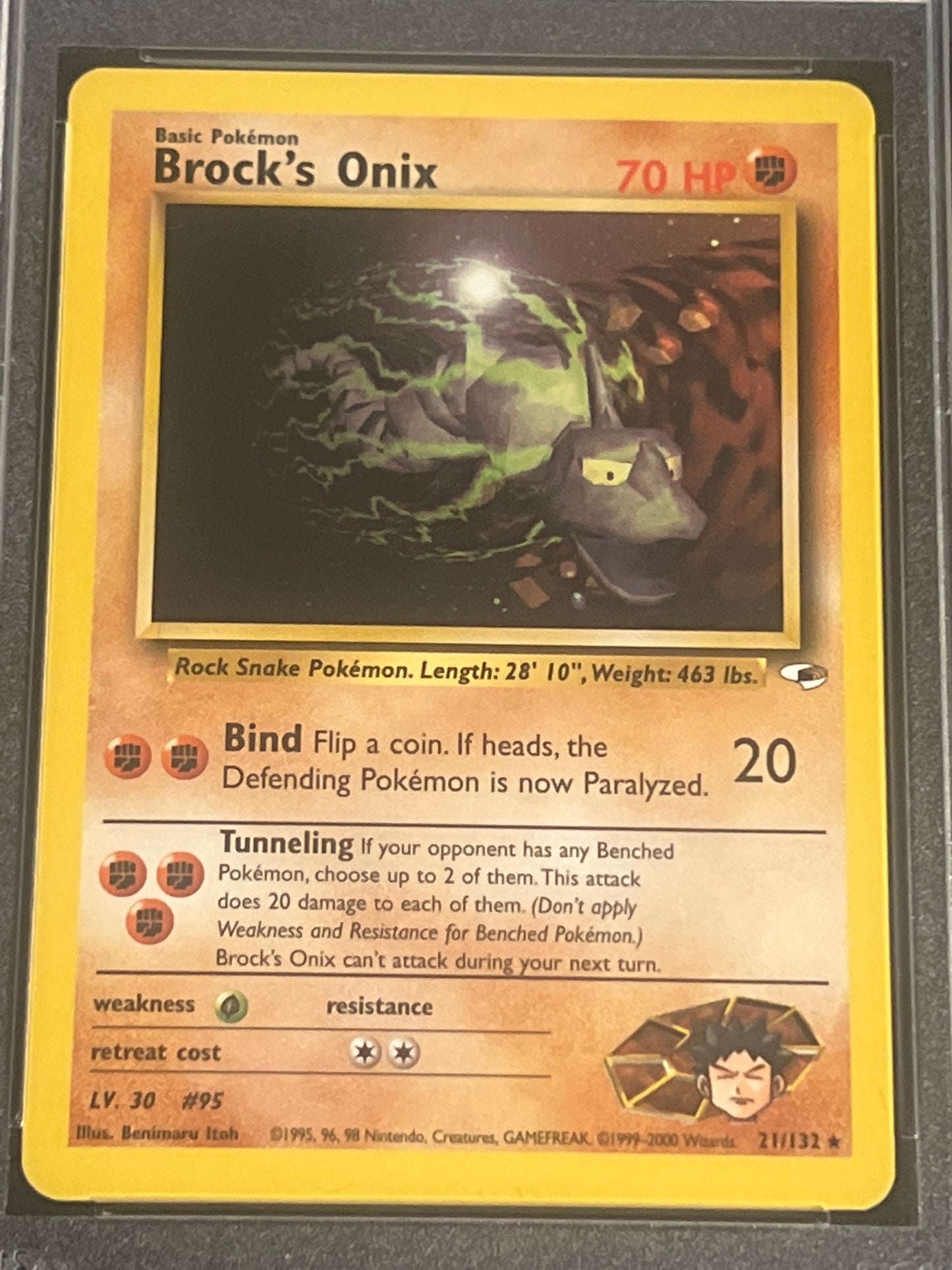 2000 Pokemon GYM Heroes BROCK'S ONIX - PSA 10