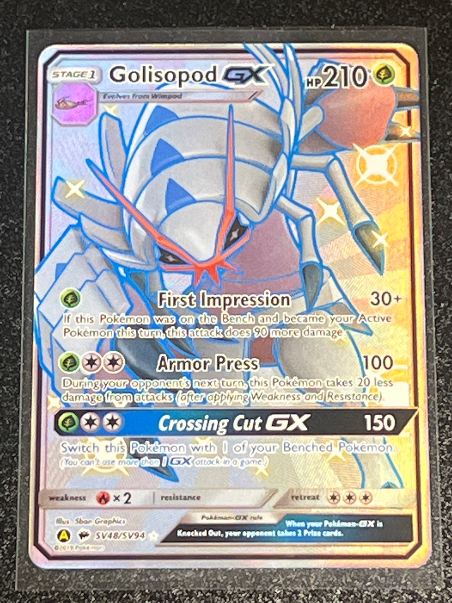 2019 Pokemon GOLISOPOD GX -  Holo - #SV48