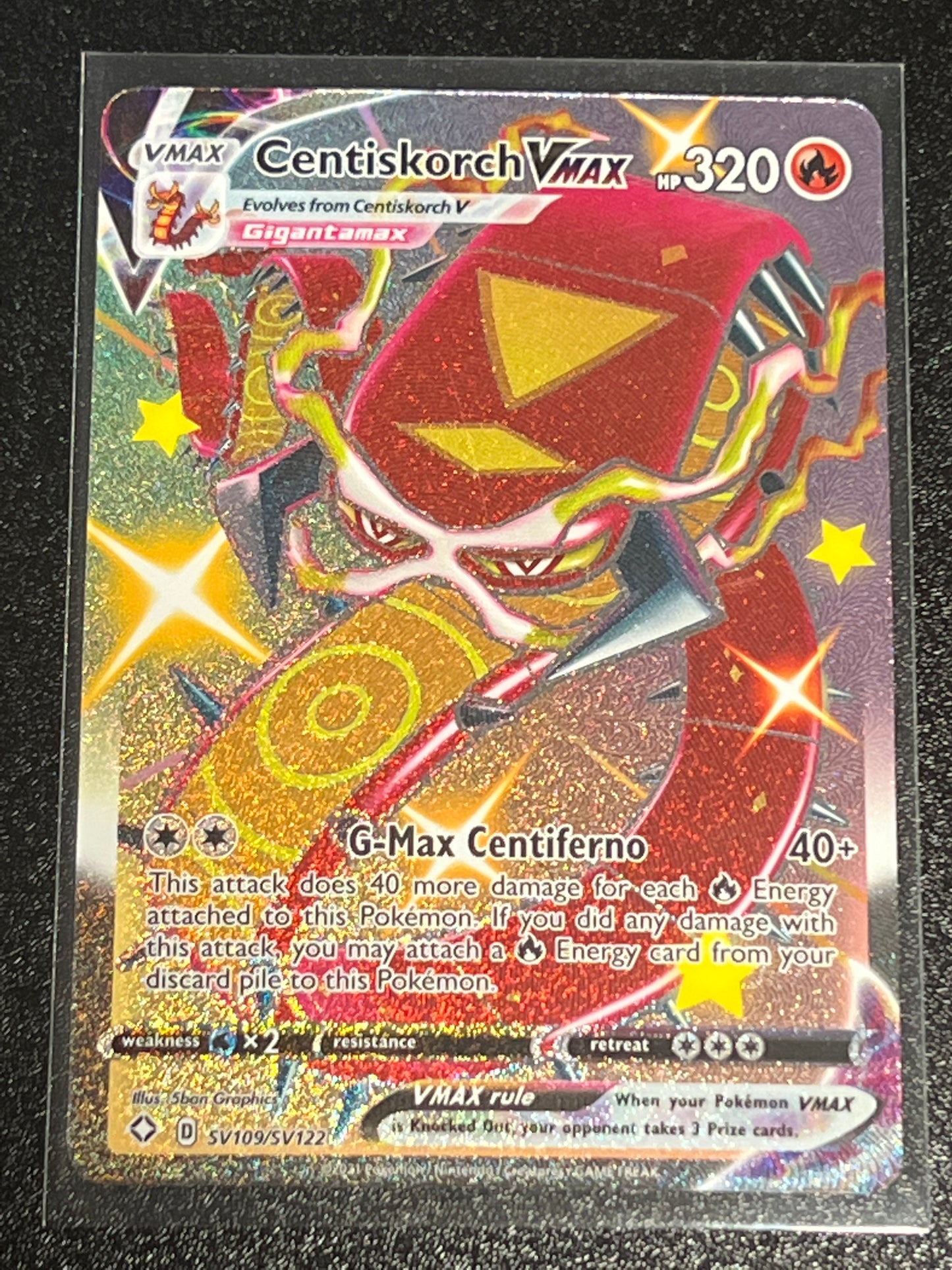 2021 Pokemon CENTISKORCH VMAX - Shiny Holo - #SV109