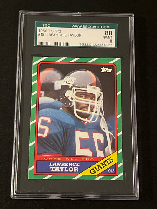 1986 Topps LAWRENCE TAYLOR  - #151 - SGC 8