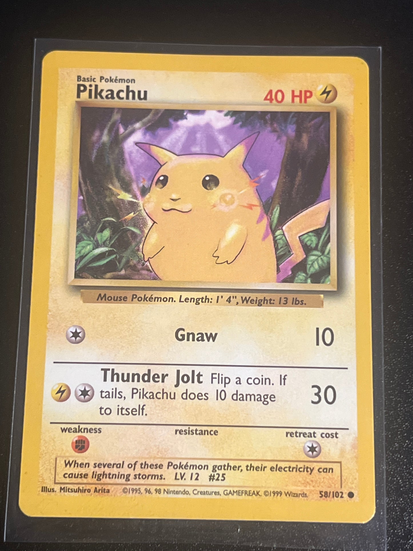 1999 Pokemon PIKACHU Yellow Cheeks - Base Set - #58