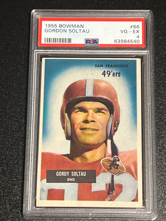 1955 Bowman GORDON SOLTAU - #66 - PSA 4