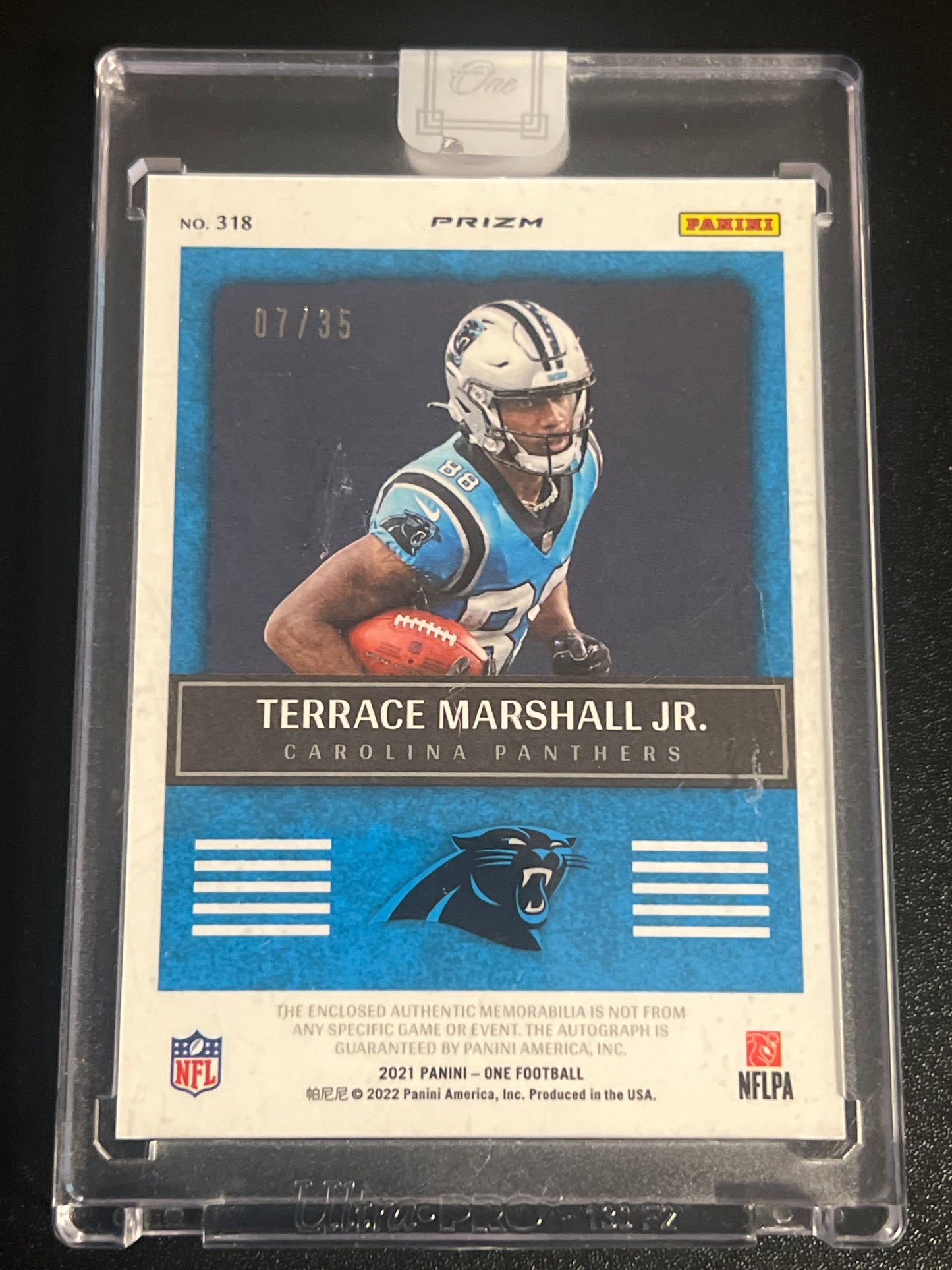 2021 Panini One TERRACE MARSHALL JR - Patch Card - AUTO 07/35 #318