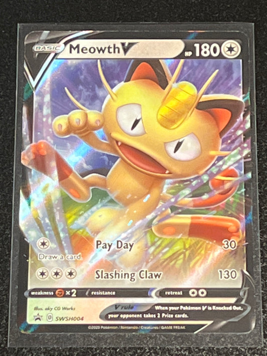 2021 Pokemon MEOWTH V - Holo - #SWSH004