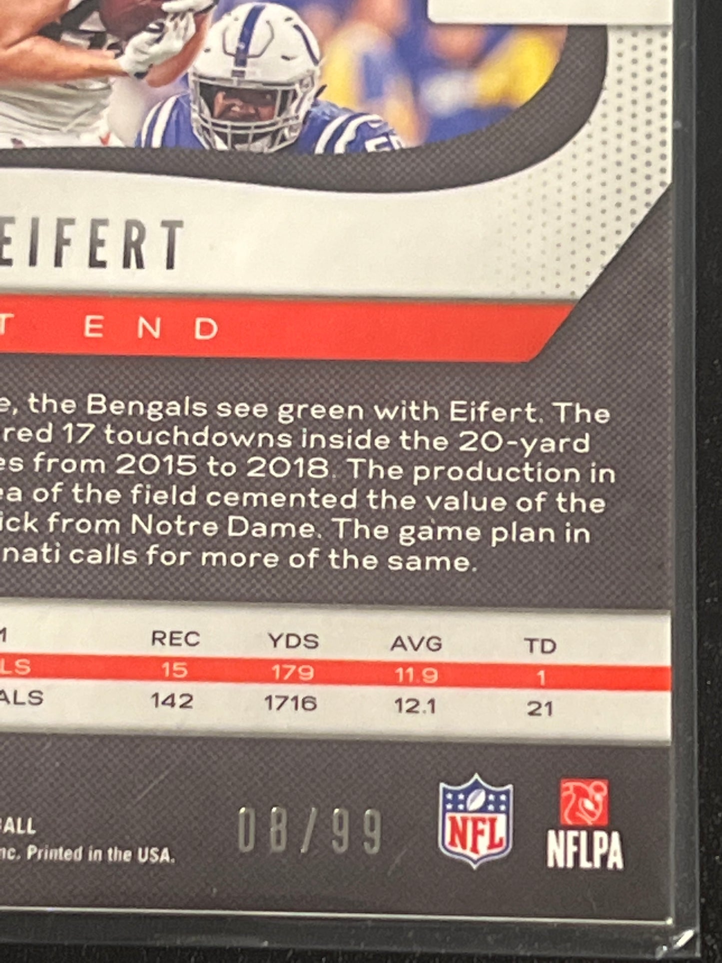 2019 Panini Prizm TYLER EIFERT 08/99 #78