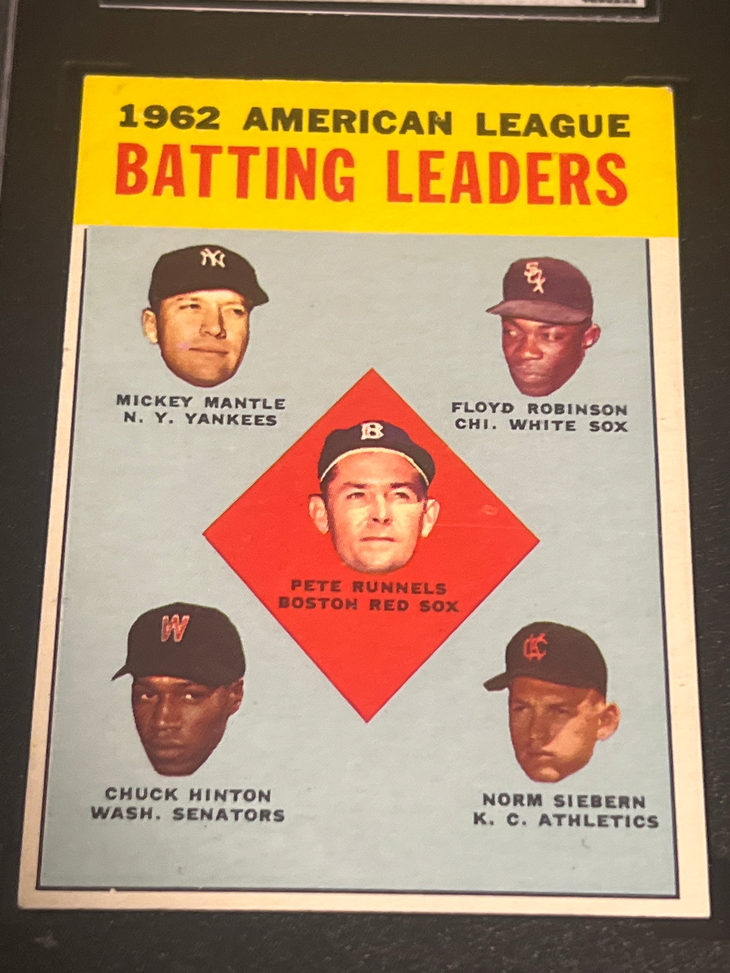 1963 Topps A.L. BATTING LEADERS - SGC 6 - #2