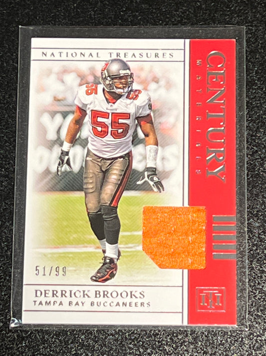 2019 Panini Nat. Treas. DERRICK BROOKS - Patch Card - 51/99 - #CM-96