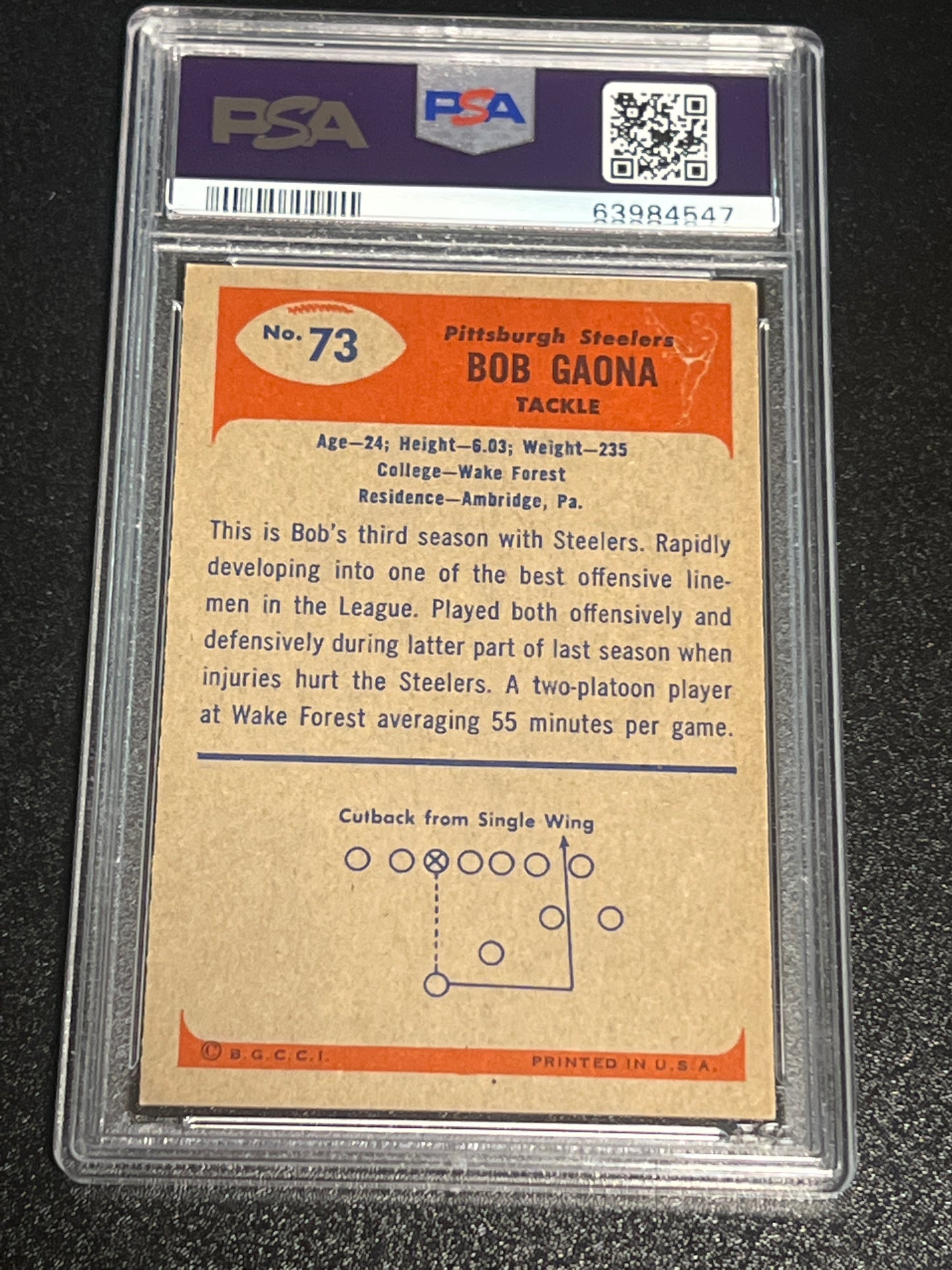 1955 Bowman BOB GAONA - PSA 6