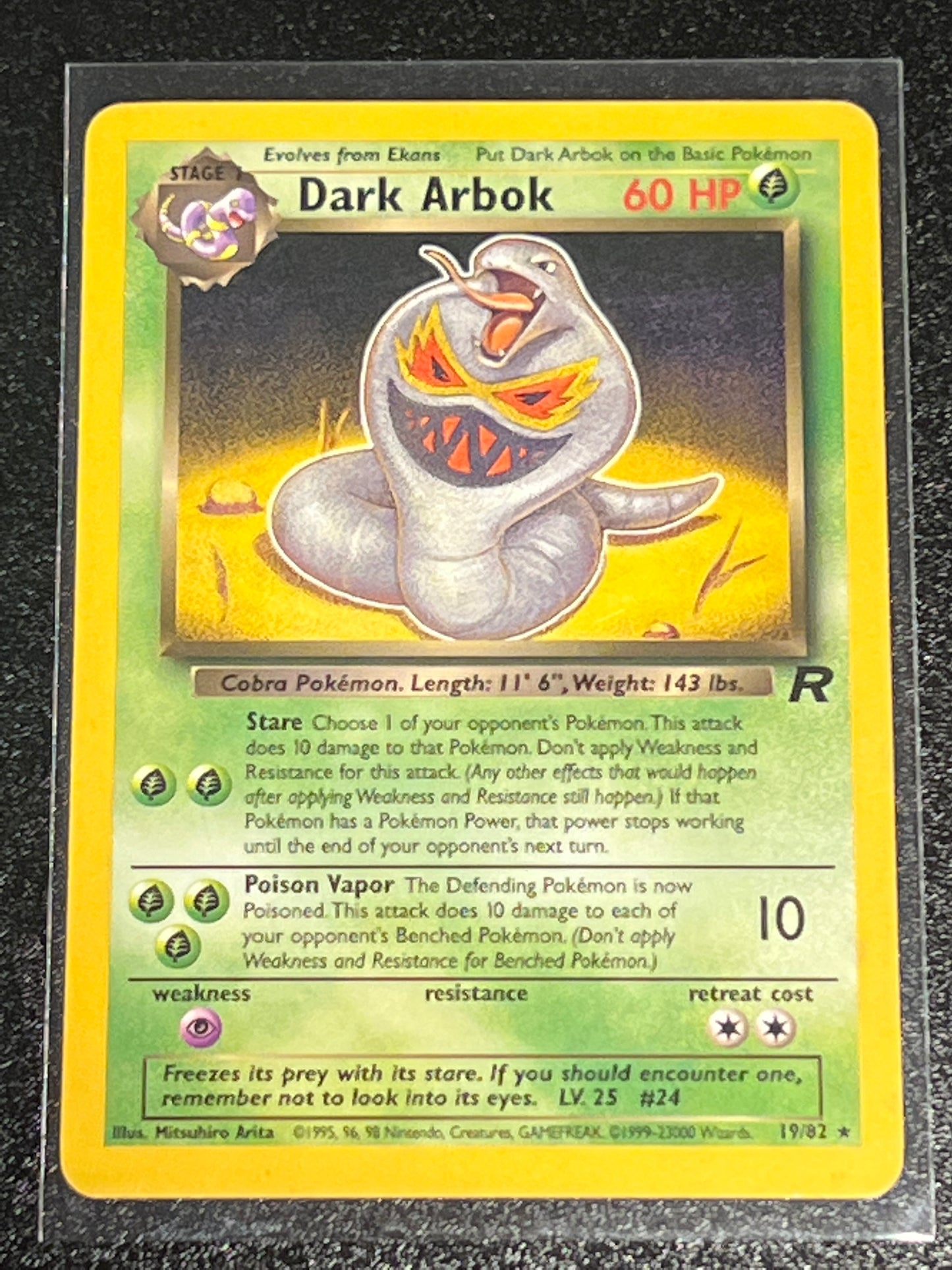 1999-2000 Pokemon DARK ARBOK - Non Holo - #19