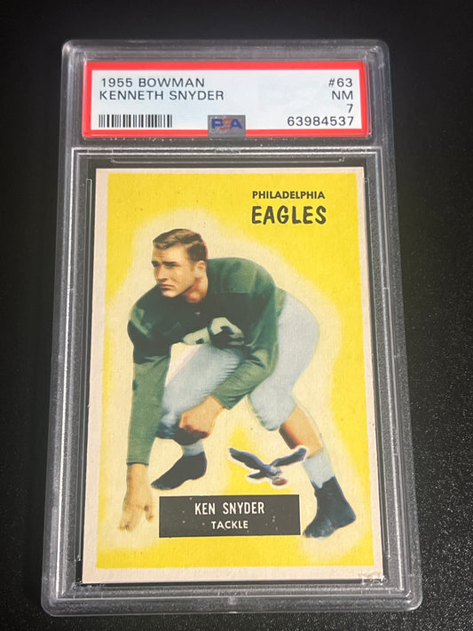 1955 Bowman KENNETH SNYDER - PSA 7 #63