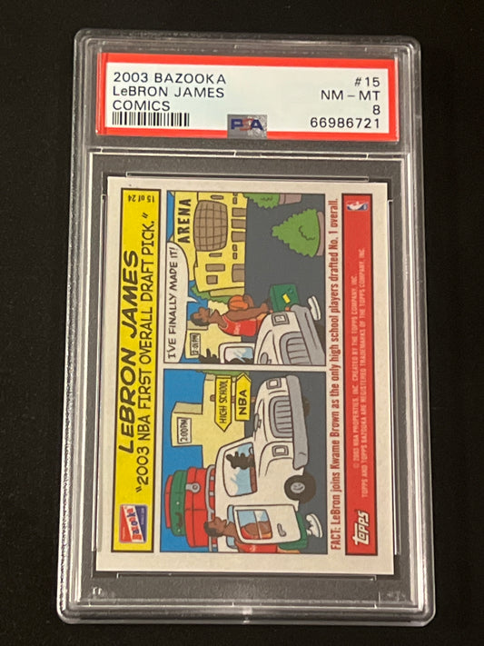 2003 Bazooka LEBRON JAMES  - #15 - PSA 8