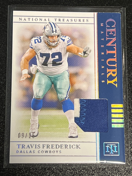 2019 Panini Nat. Treas. TRAVIS FREDERICK - Patch Card - 09/25 - #CM-35