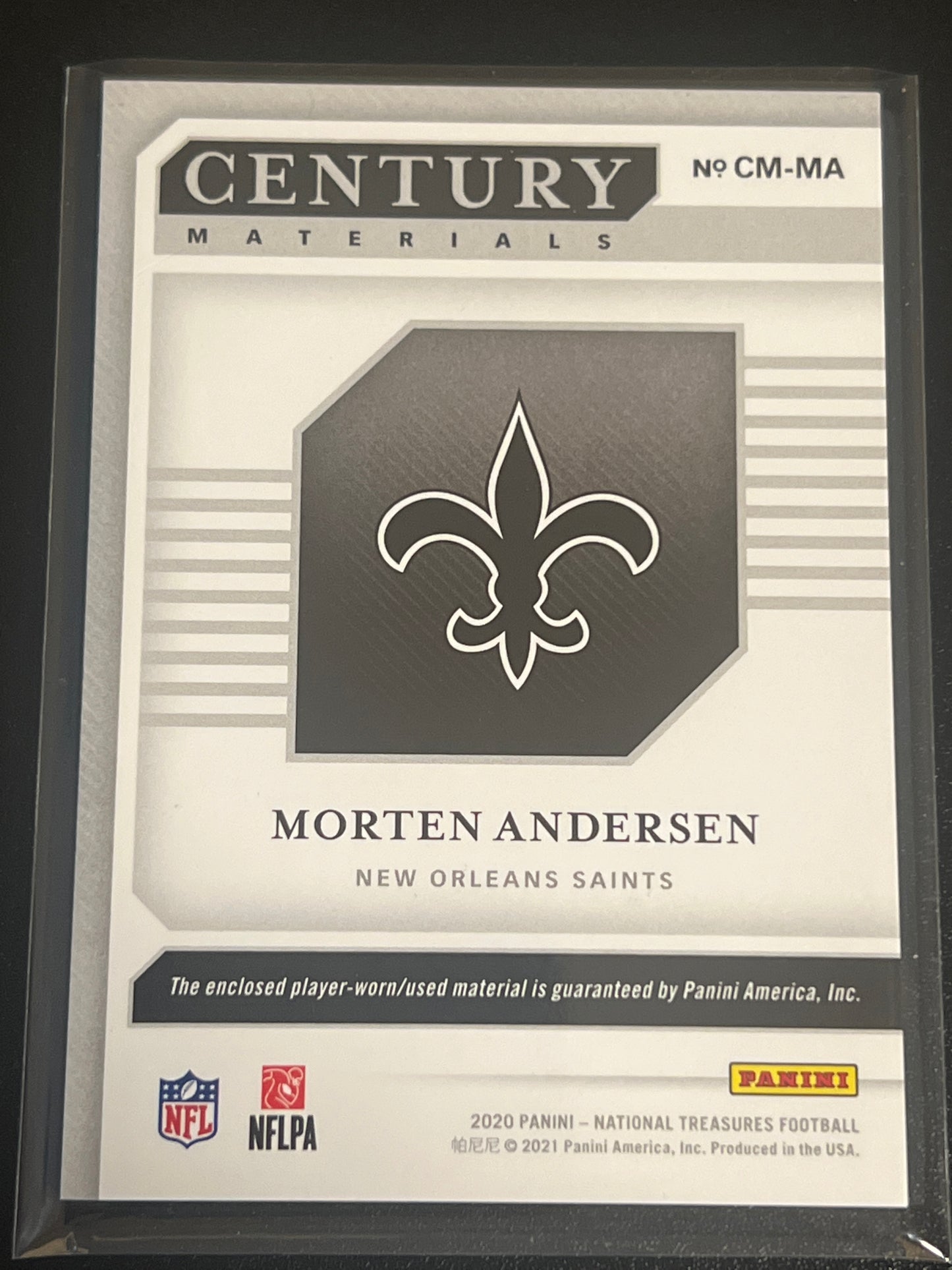 2020 Panini Nat. Treas. MORTEN ANDERSEN - Patch Card 30/49 - #CM-MA