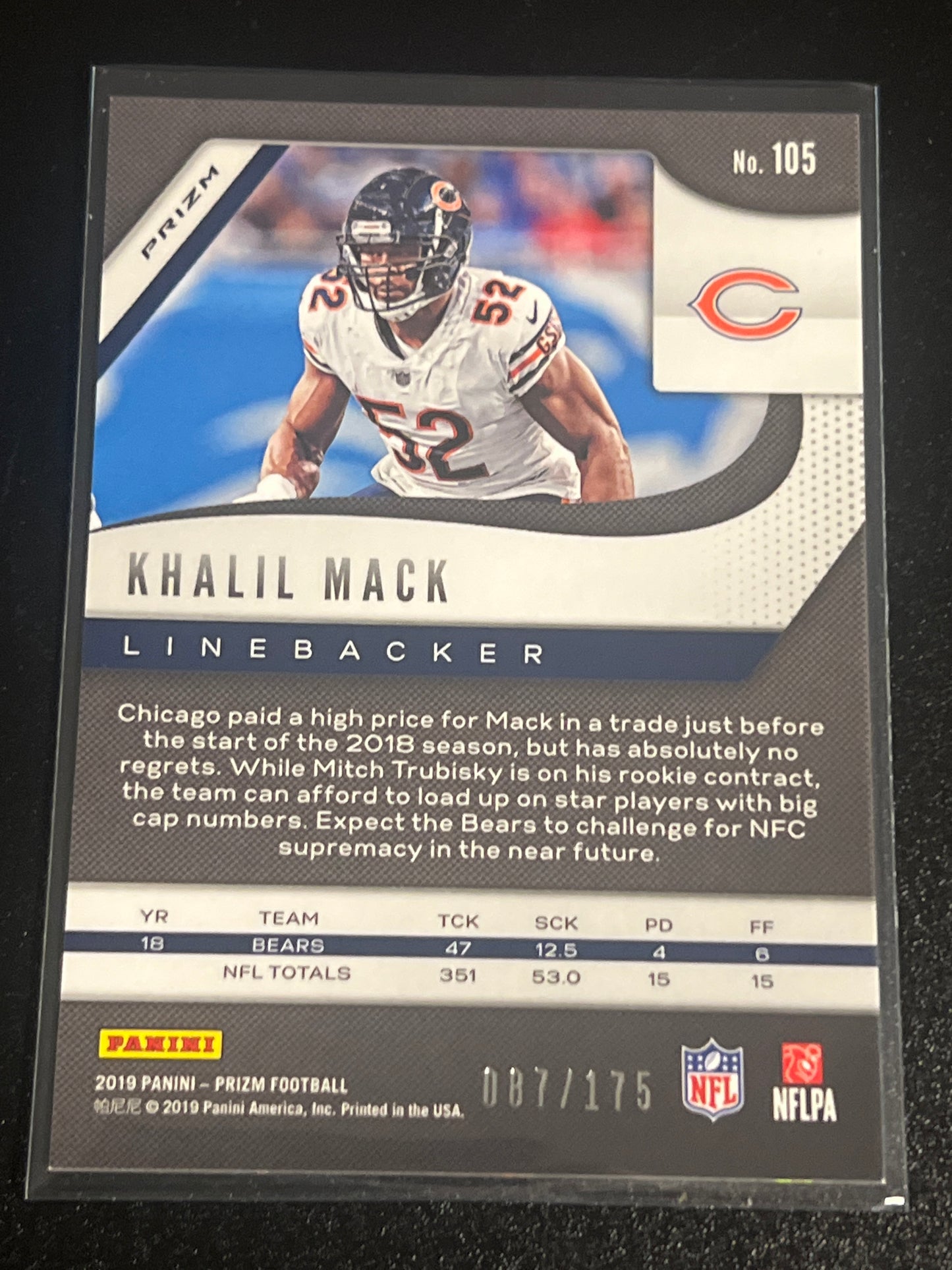 2019 Panini Prizm KHALIL MACK - 87/175 - #105