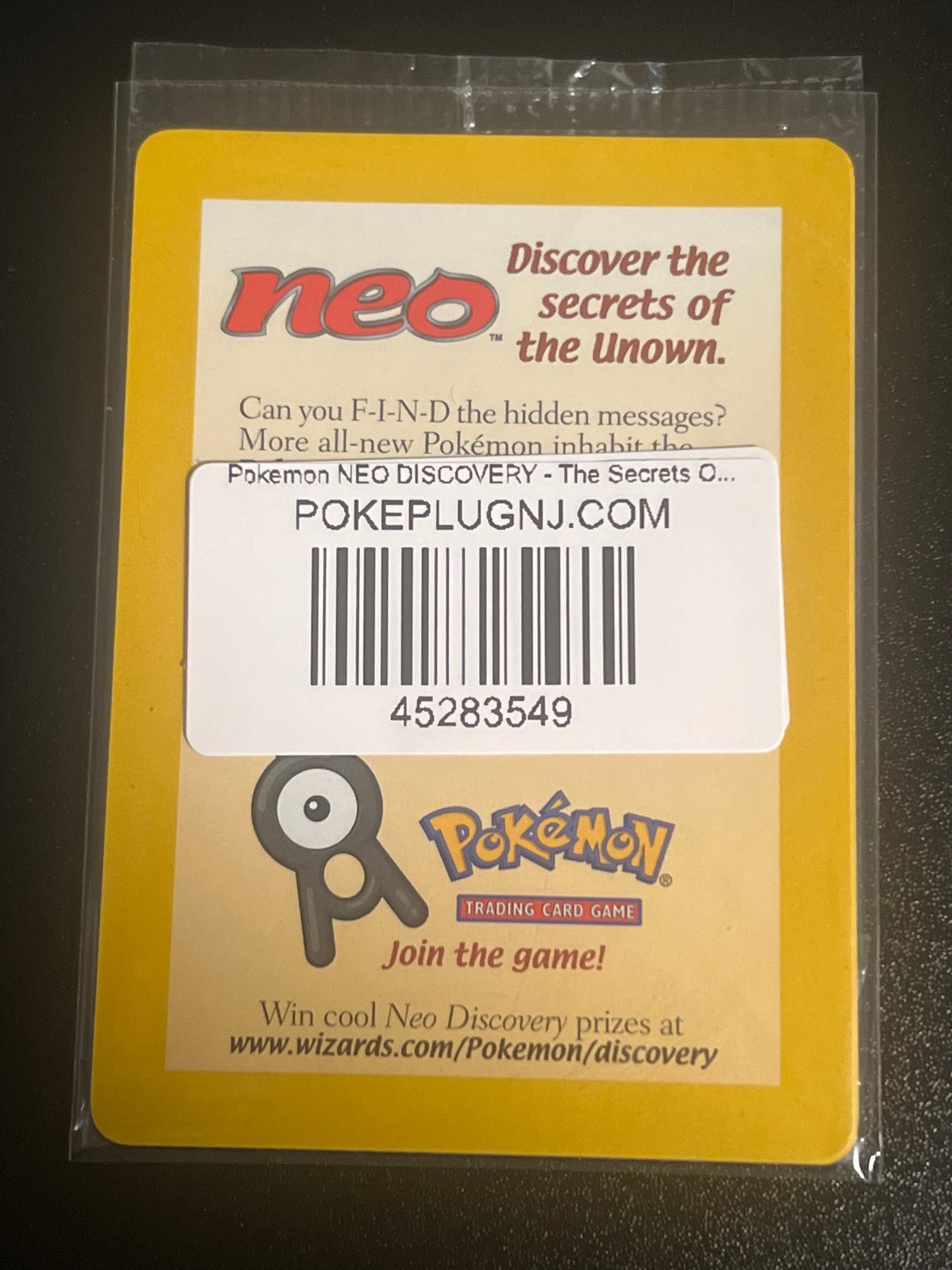 Pokemon NEO DISCOVERY - The Secrets Of The "Unown" Promo Card Sealed